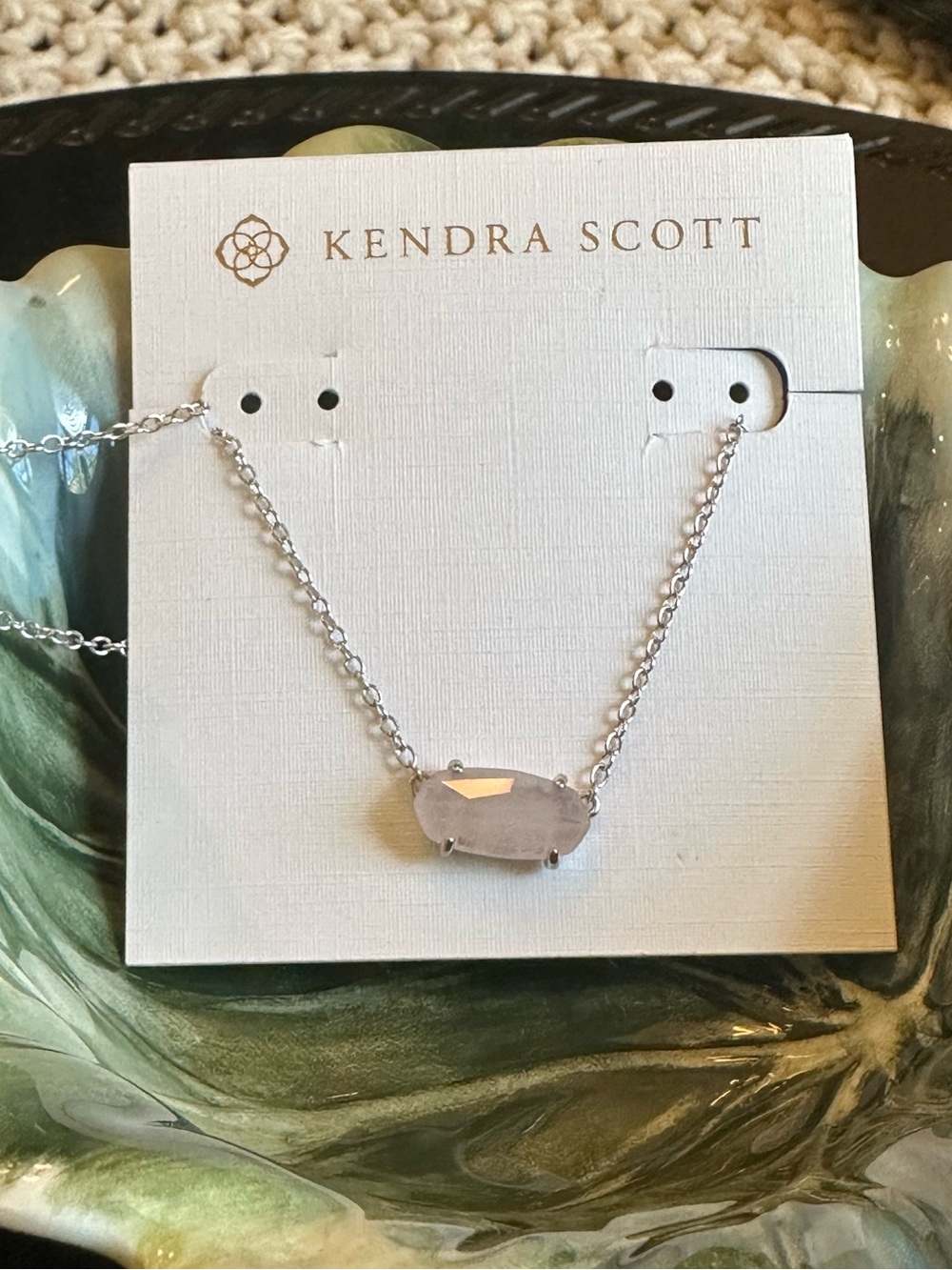 Kendra Scott Ever Pendant Necklace featuring a faceted Rose Quartz stone